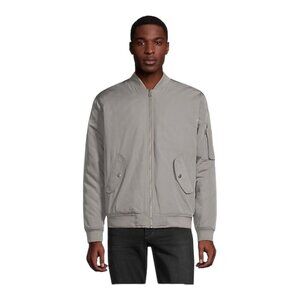 RQRD Men's Grey Quilted Orange Lined Pilot Flight Bomber Jacket US S